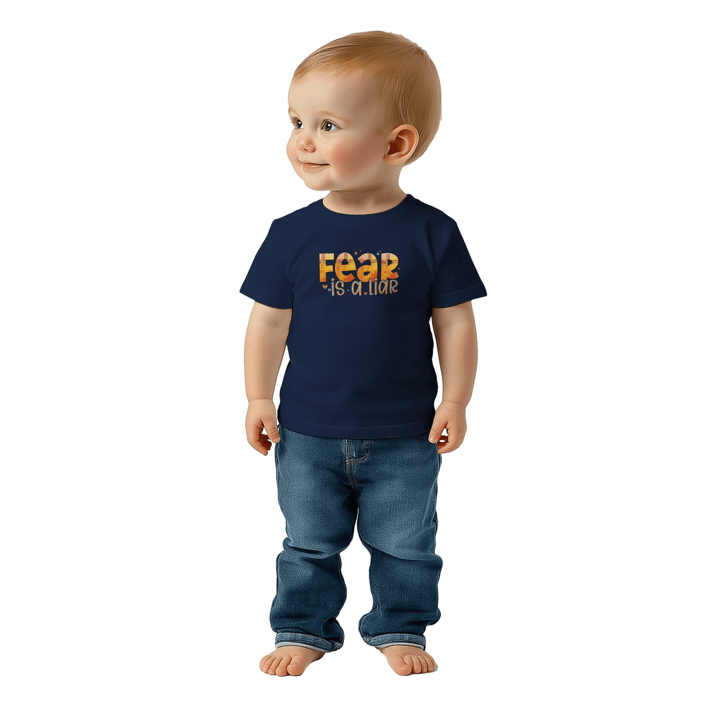 Fear Is A Liar Christian Baby Crewneck T-shirt - ClaimedbyGodDesigns