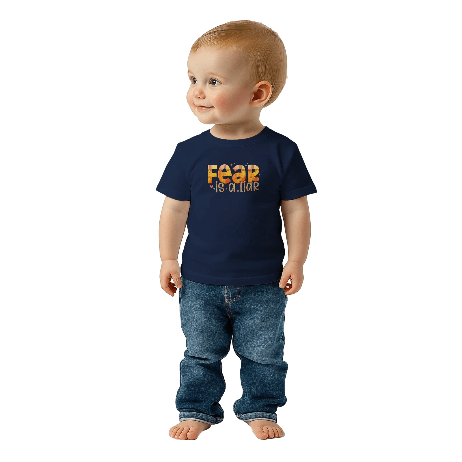 Fear Is A Liar Christian Baby Crewneck T-shirt - ClaimedbyGodDesigns