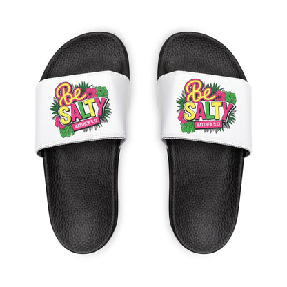 Colorful Youth Removable-Strap Sandals - Summer Fun, Beachwear, Casual Kids Slippers, Gift for Kids, Vacation Essentials, Be Salty Design - ClaimedbyGodDesigns