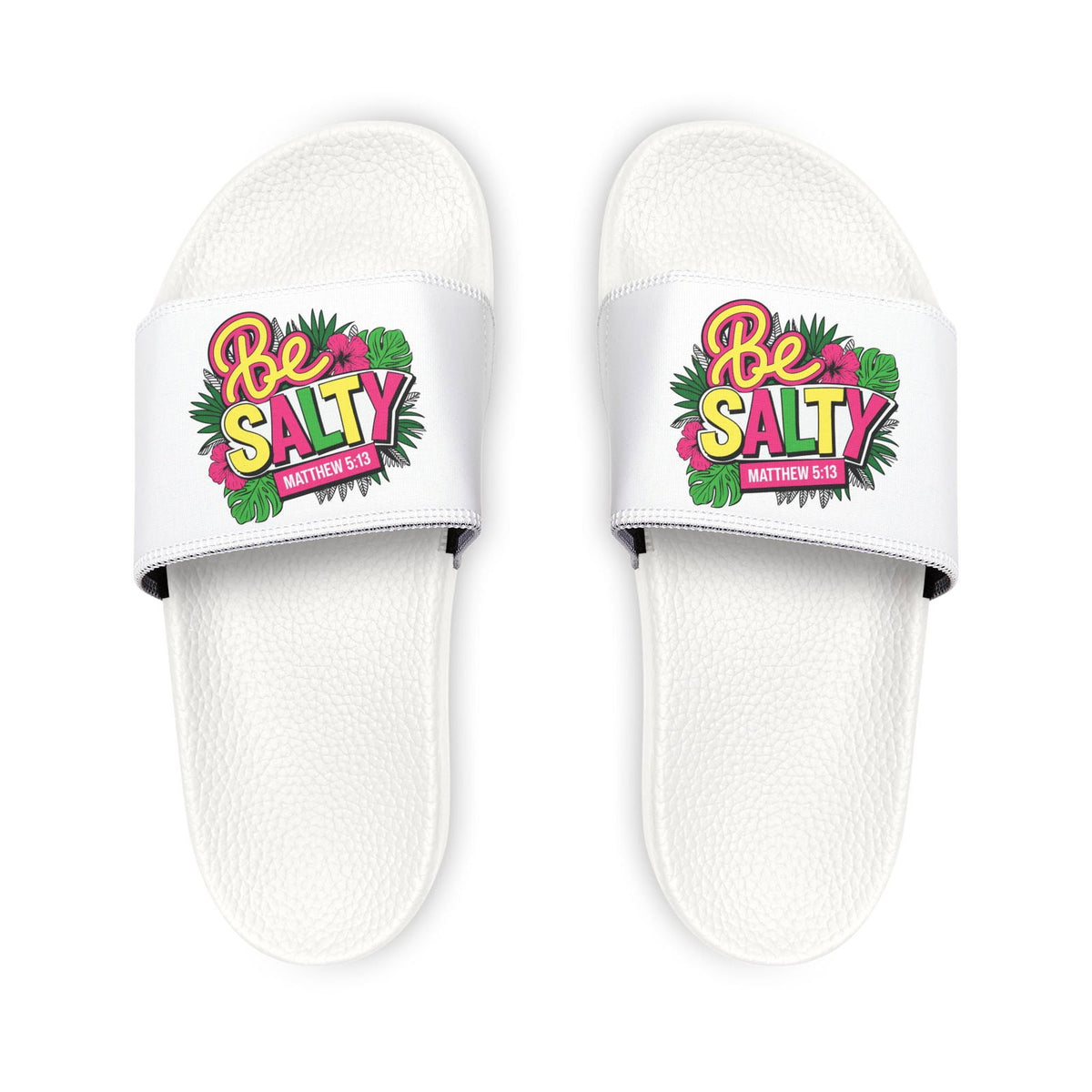Colorful Youth Removable-Strap Sandals - Summer Fun, Beachwear, Casual Kids Slippers, Gift for Kids, Vacation Essentials, Be Salty Design - ClaimedbyGodDesigns