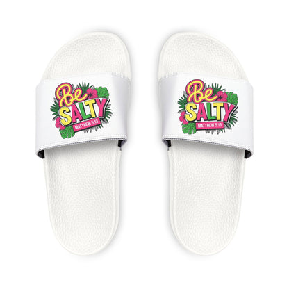 Colorful Youth Removable-Strap Sandals - Summer Fun, Beachwear, Casual Kids Slippers, Gift for Kids, Vacation Essentials, Be Salty Design - ClaimedbyGodDesigns