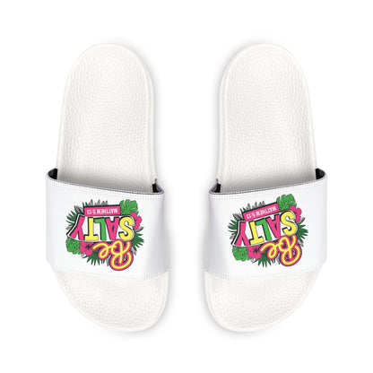 Colorful Youth Removable-Strap Sandals - Summer Fun, Beachwear, Casual Kids Slippers, Gift for Kids, Vacation Essentials, Be Salty Design - ClaimedbyGodDesigns