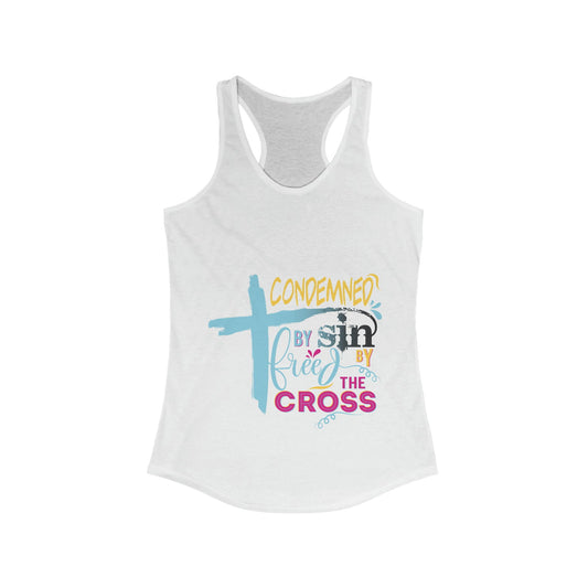 Condemned by Sin Freed By The Cross slim fit tank-top - ClaimedbyGodDesigns
