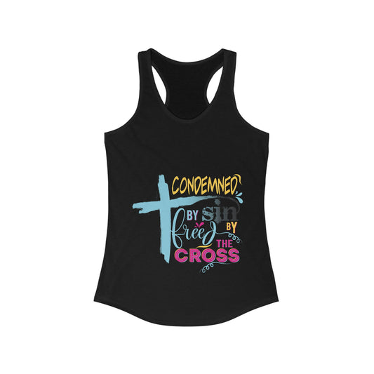 Condemned by Sin Freed By The Cross slim fit tank-top - ClaimedbyGodDesigns