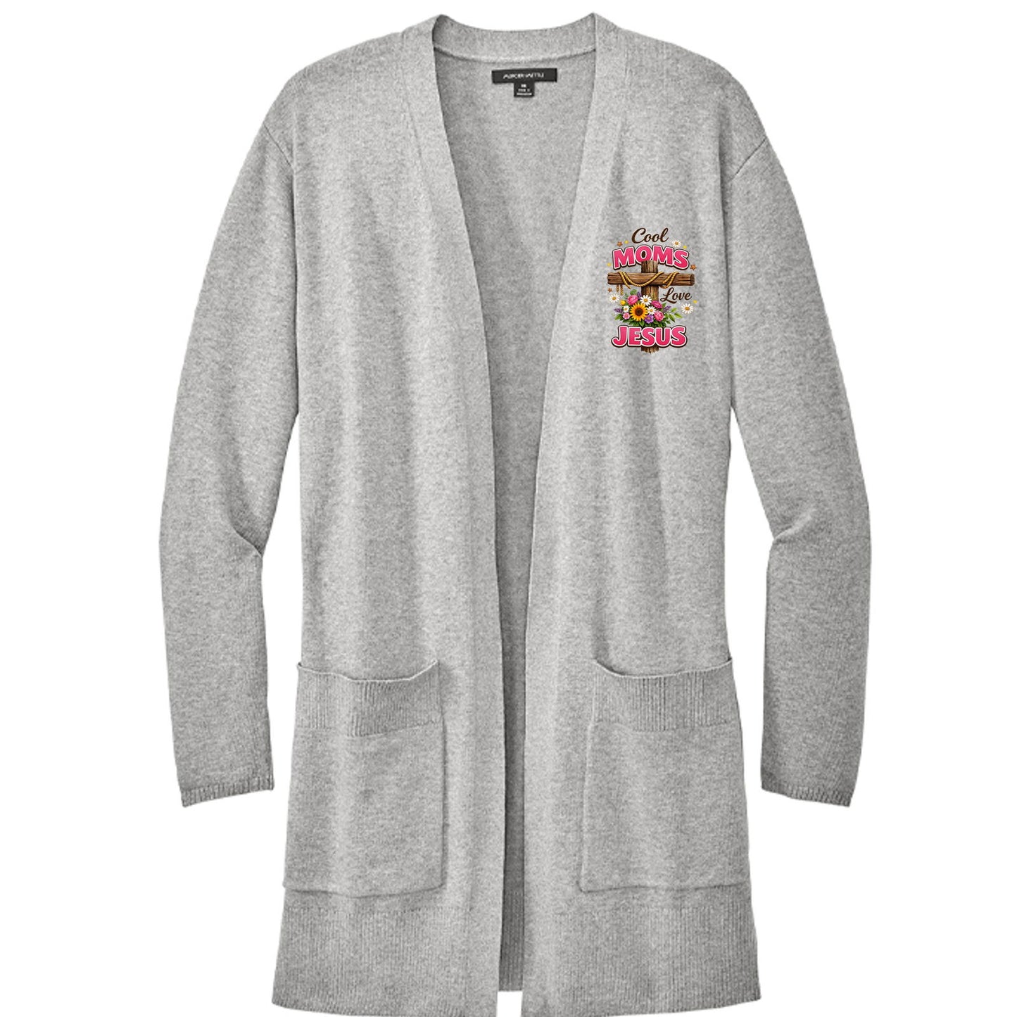 Cool Moms Love Jesus Women’s Christian Open Front Cardigan Sweater - ClaimedbyGodDesigns