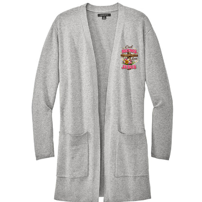 Cool Moms Love Jesus Women’s Christian Open Front Cardigan Sweater - ClaimedbyGodDesigns