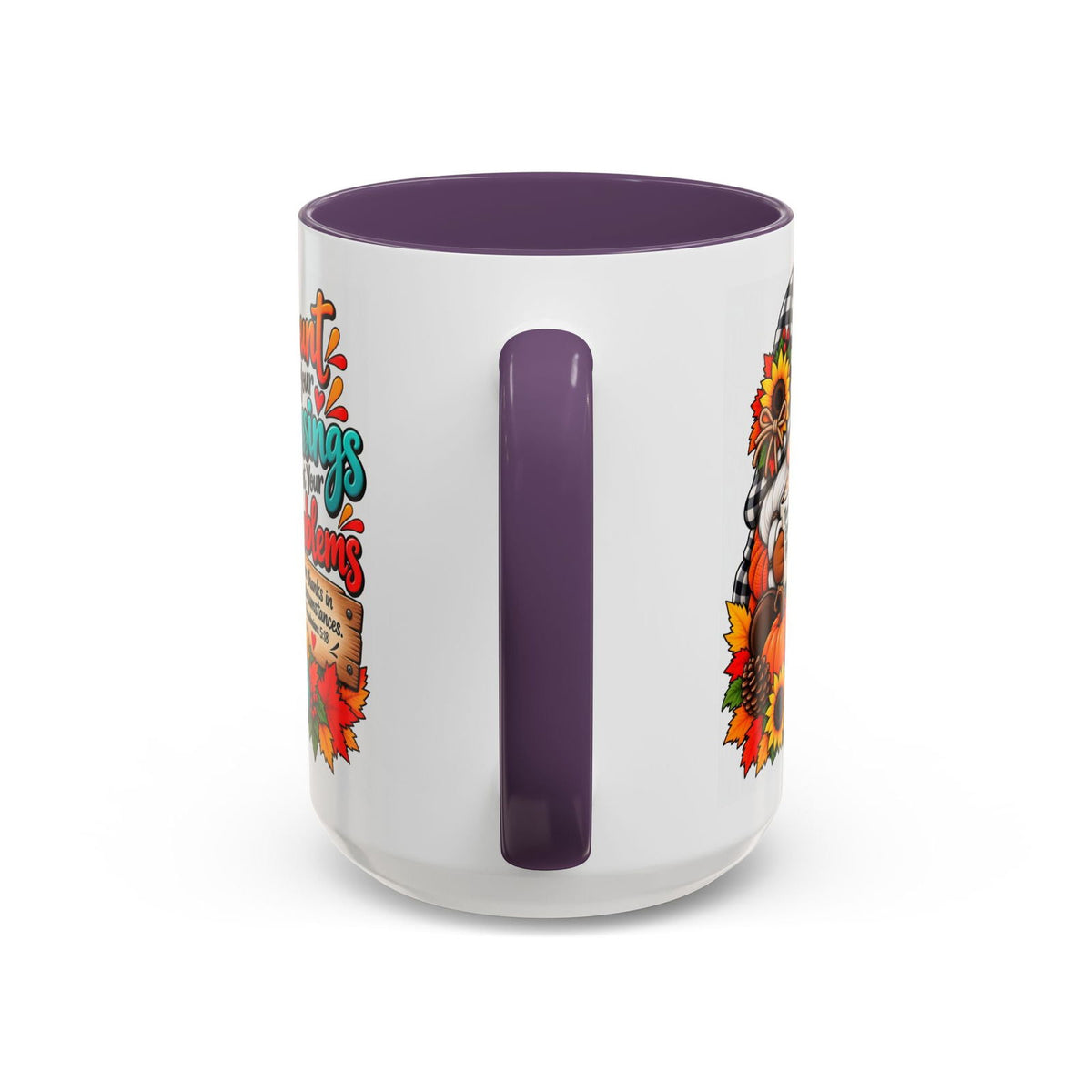 Count Your Blessings, Not Your Problems Thanksgiving Coffee Mug - Claimed by God Designs