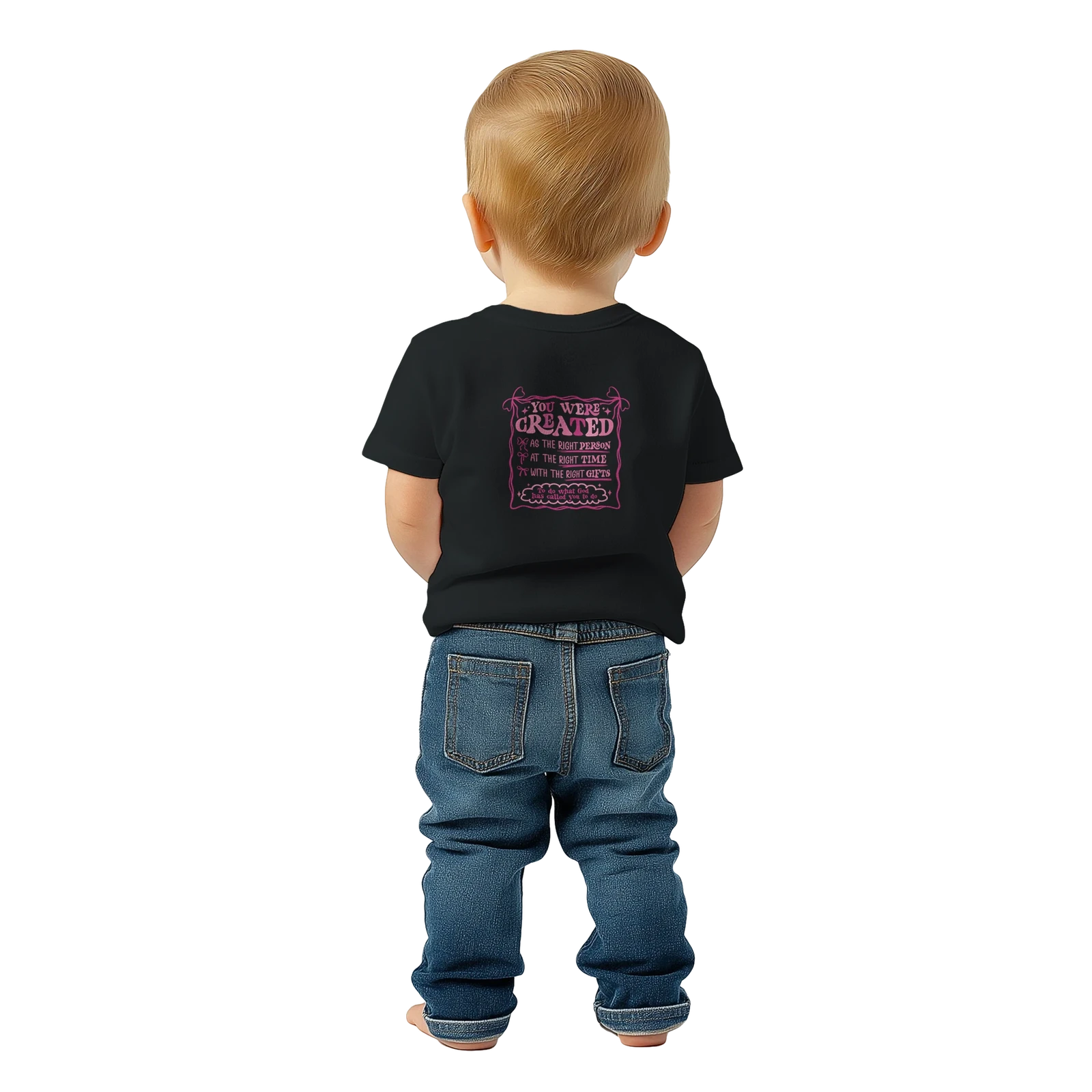 Created With A Purpose Christian Baby Crewneck T-shirt - ClaimedbyGodDesigns