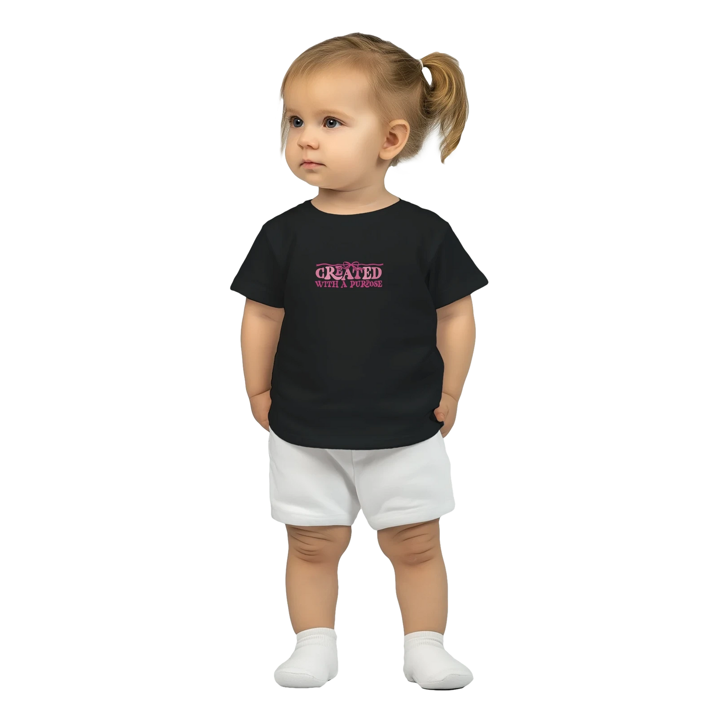 Created With A Purpose Christian Baby Crewneck T-shirt - ClaimedbyGodDesigns