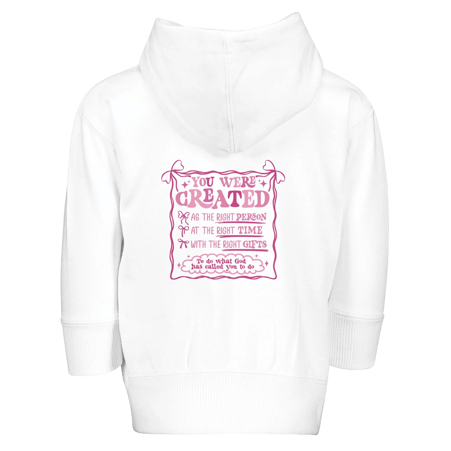 Created With A Purpose Christian Toddler Zip Fleece Hooded Sweatshirt - ClaimedbyGodDesigns