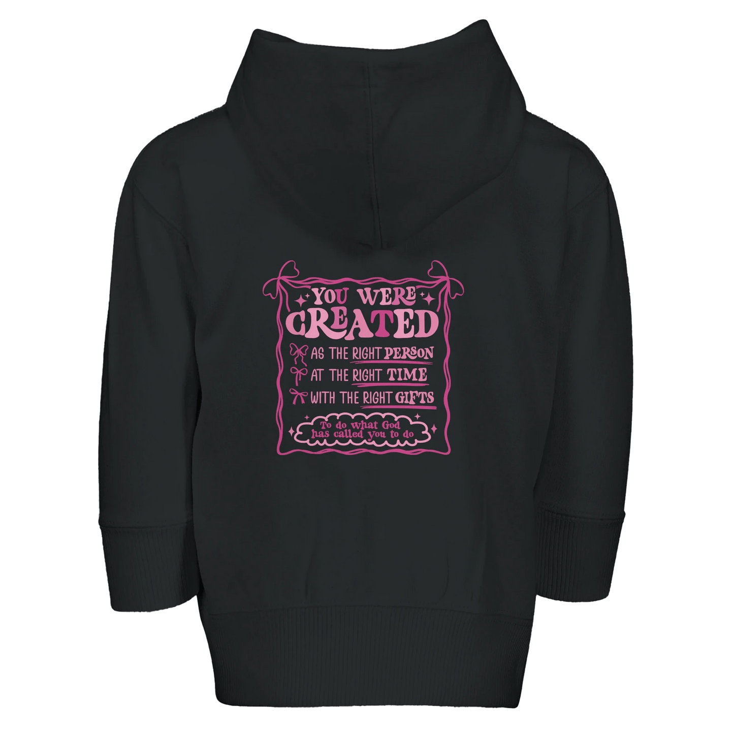 Created With A Purpose Christian Toddler Zip Fleece Hooded Sweatshirt - ClaimedbyGodDesigns