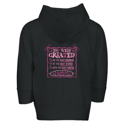 Created With A Purpose Christian Toddler Zip Fleece Hooded Sweatshirt - ClaimedbyGodDesigns