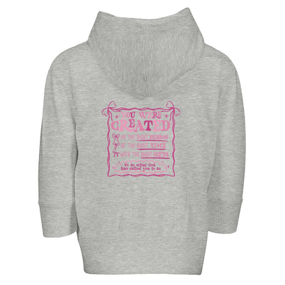 Created With A Purpose Christian Toddler Zip Fleece Hooded Sweatshirt - ClaimedbyGodDesigns