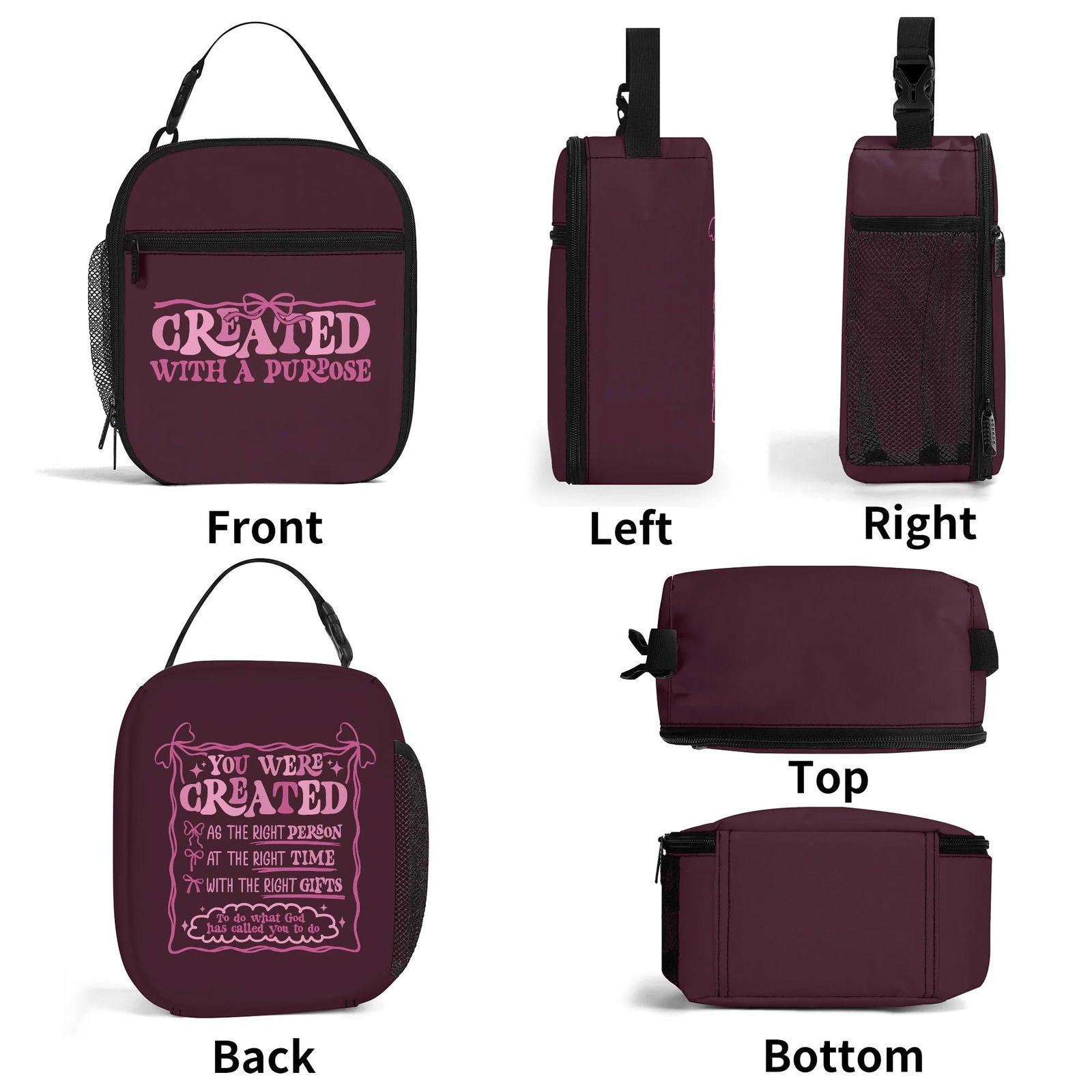 Created With A Purpose Insulated Christian Lunch Box for Kids - ClaimedbyGodDesigns