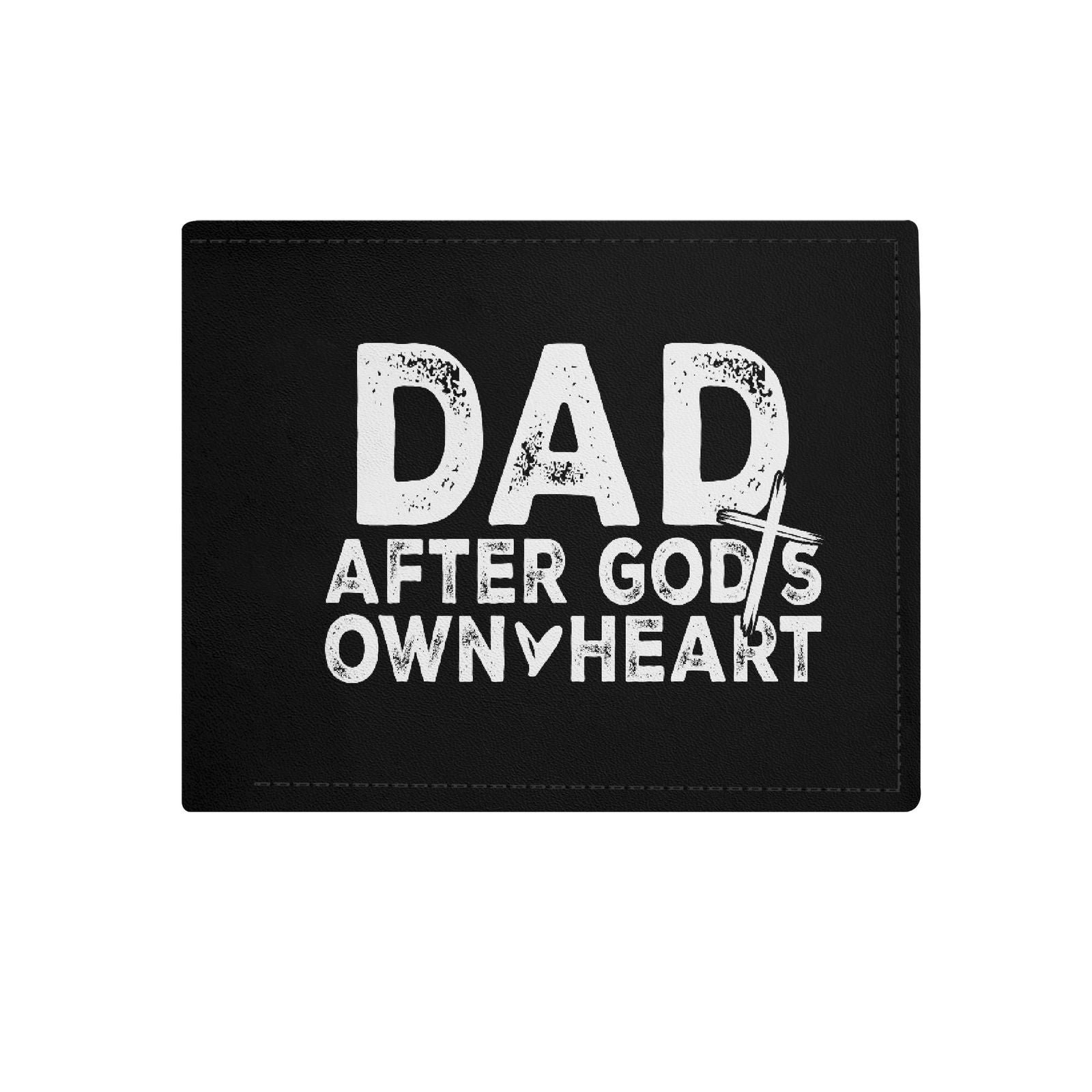 Dad After His Own Heart Christian Mens Minimalist Top-Grain Leather Wallet Paper Folded Wallet - ClaimedbyGodDesigns