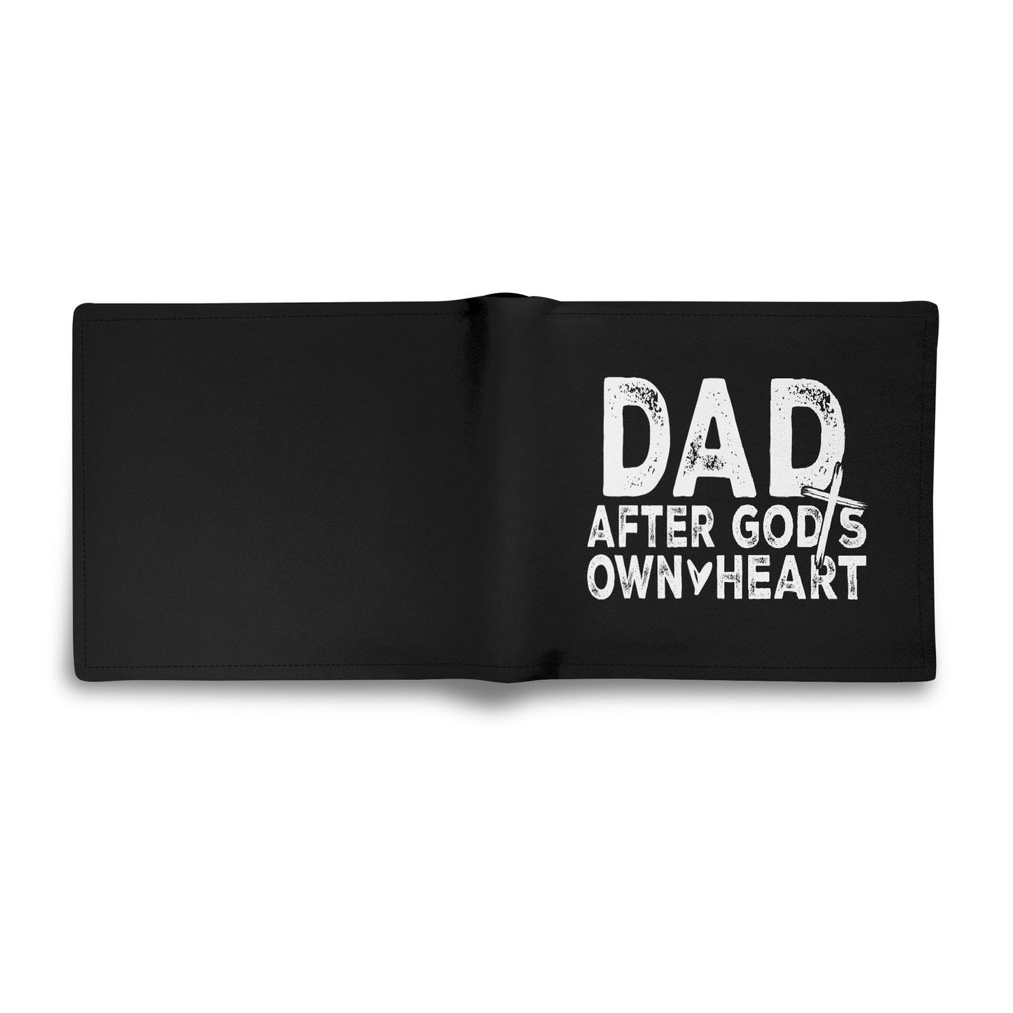 Dad After His Own Heart Christian Mens Minimalist Top-Grain Leather Wallet Paper Folded Wallet - ClaimedbyGodDesigns