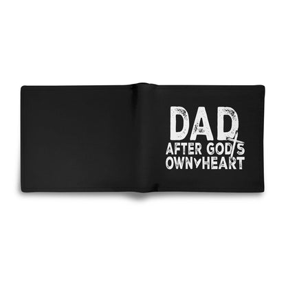 Dad After His Own Heart Christian Mens Minimalist Top-Grain Leather Wallet Paper Folded Wallet - ClaimedbyGodDesigns