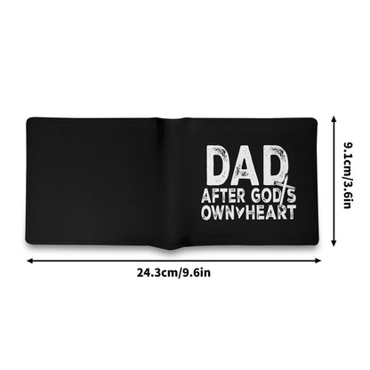 Dad After His Own Heart Christian Mens Minimalist Top-Grain Leather Wallet Paper Folded Wallet - ClaimedbyGodDesigns