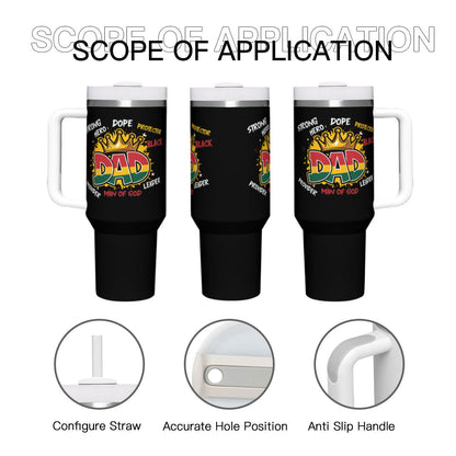 Dad Man Of  Juneteenth Stainless Steel Christian Tumbler 40oz - ClaimedbyGodDesigns