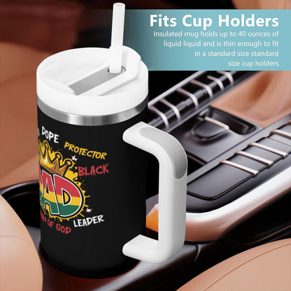 Dad Man Of  Juneteenth Stainless Steel Christian Tumbler 40oz - ClaimedbyGodDesigns