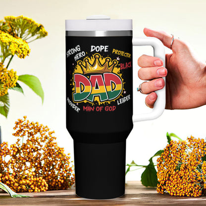 Dad Man Of  Juneteenth Stainless Steel Christian Tumbler 40oz - ClaimedbyGodDesigns