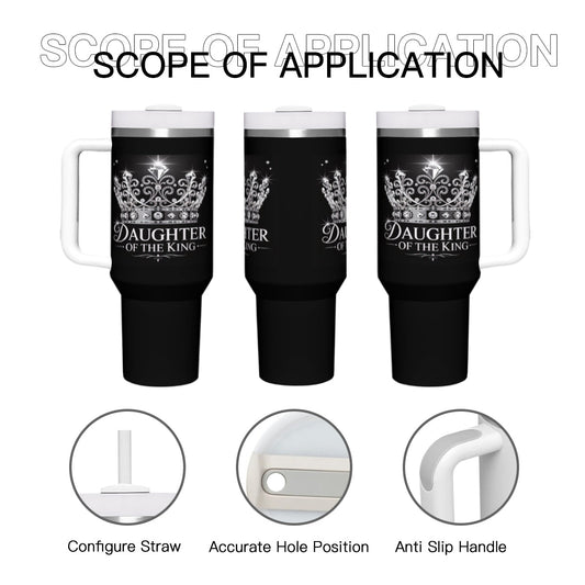 Daughter Of The King Royal Christian Stainless Steel Tumbler 40oz - ClaimedbyGodDesigns