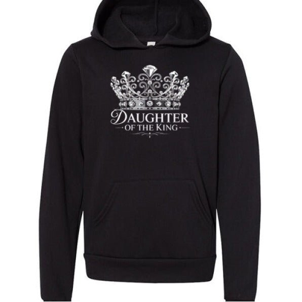 Daughter Of The King Youth Christian Fleece Pullover Hooded Sweatshirt - ClaimedbyGodDesigns