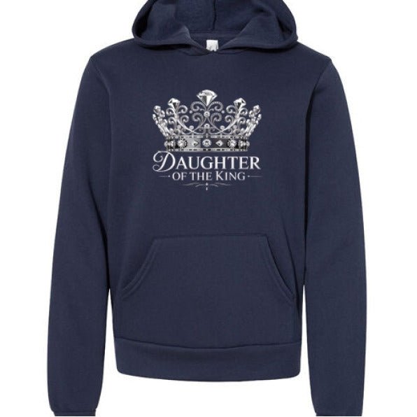 Daughter Of The King Youth Christian Fleece Pullover Hooded Sweatshirt - ClaimedbyGodDesigns