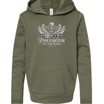 Daughter Of The King Youth Christian Fleece Pullover Hooded Sweatshirt - ClaimedbyGodDesigns