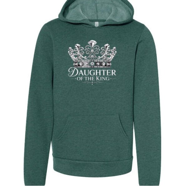 Daughter Of The King Youth Christian Fleece Pullover Hooded Sweatshirt - ClaimedbyGodDesigns