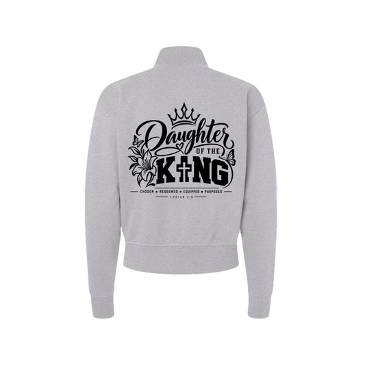 Daughter of the King Women's Christian Zip Jacket | 1 Peter 2:9 - Claimed by God Designs