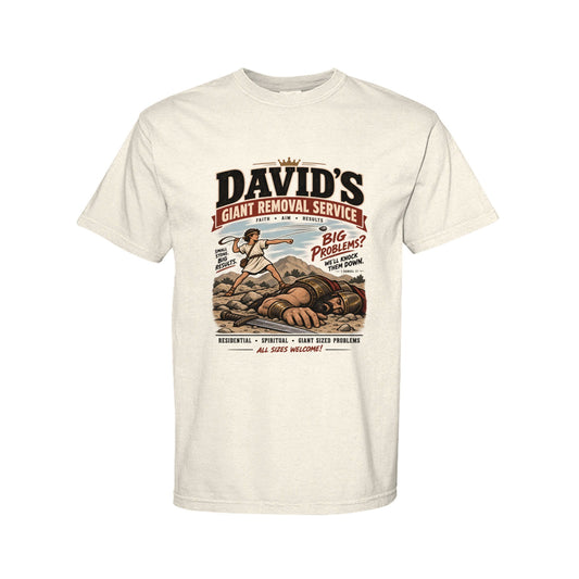 David's Giant Removal Service Funny Christian T-Shirt | 1 Samuel 17 - ClaimedbyGodDesigns