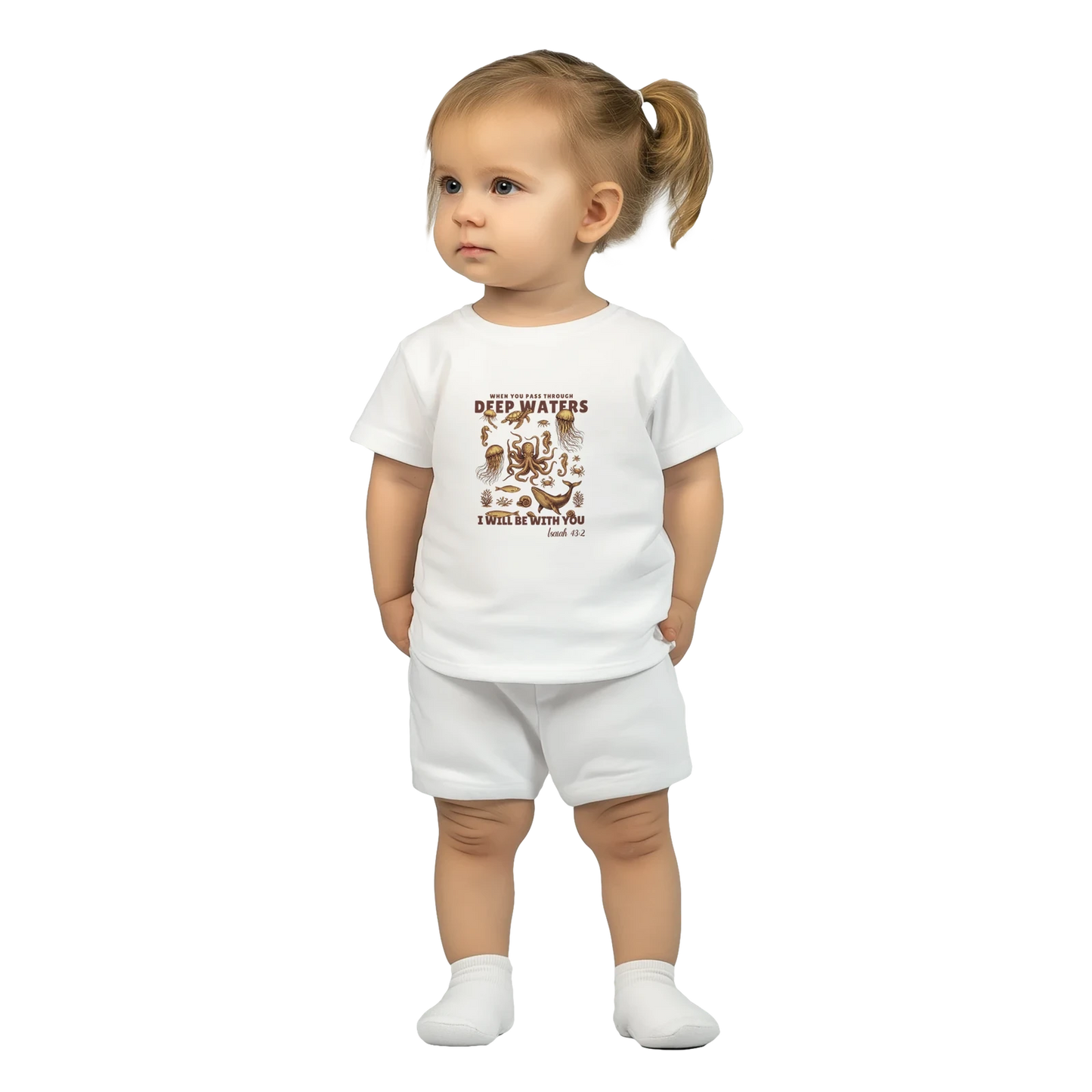 Deep Waters Christian Baby Crewneck T-shirt - ClaimedbyGodDesigns