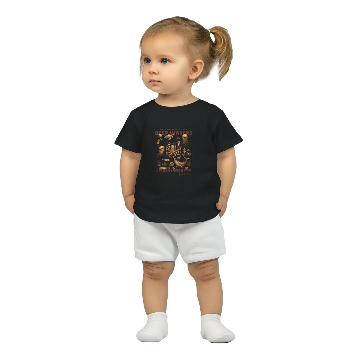 Deep Waters Christian Baby Crewneck T-shirt - ClaimedbyGodDesigns