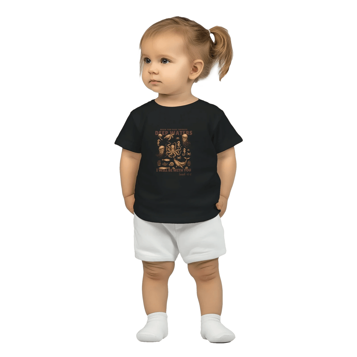 Deep Waters Christian Baby Crewneck T-shirt - ClaimedbyGodDesigns