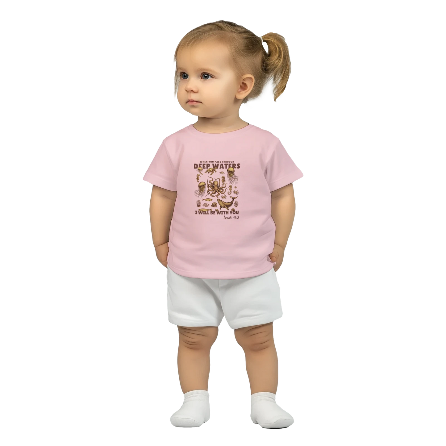 Deep Waters Christian Baby Crewneck T-shirt - ClaimedbyGodDesigns