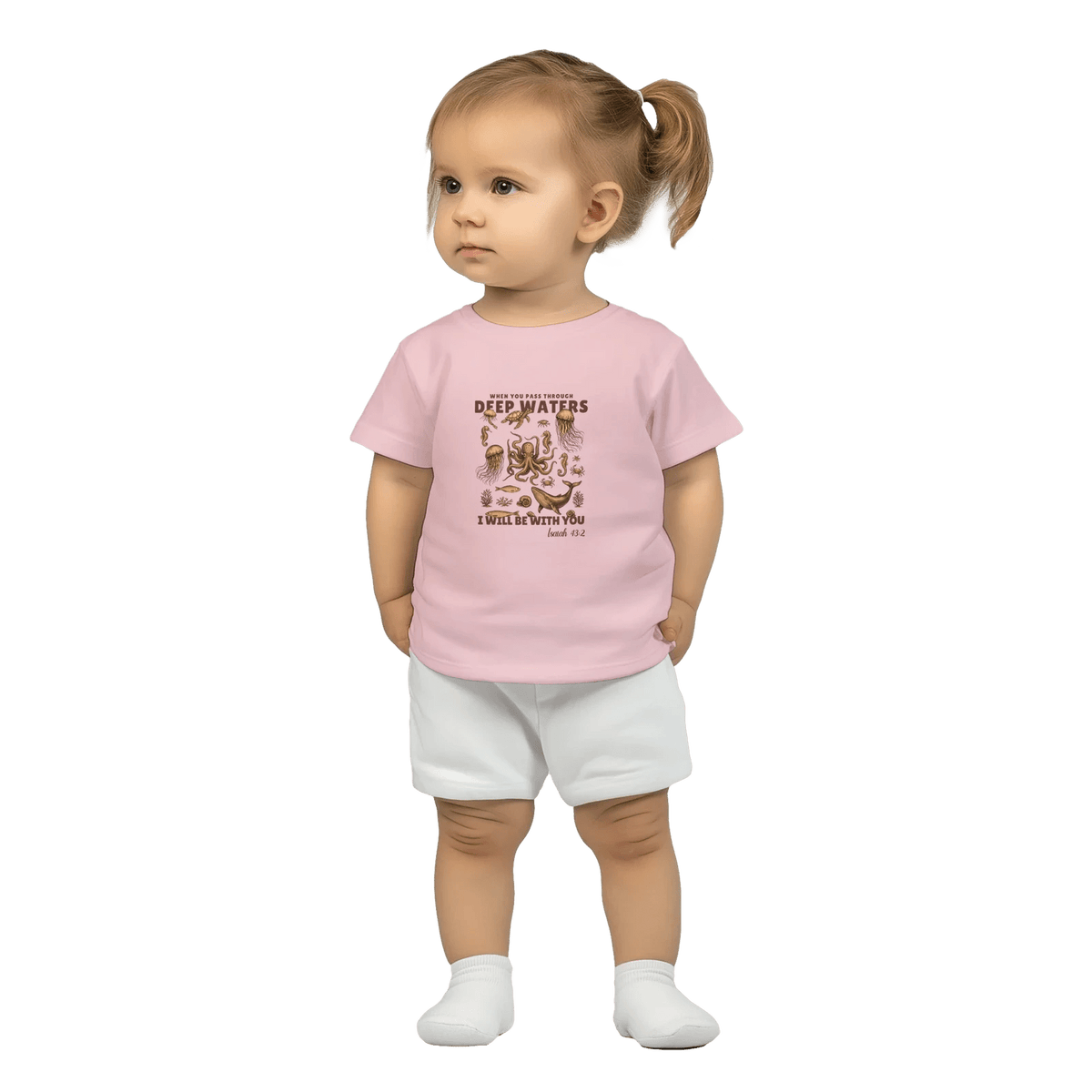 Deep Waters Christian Baby Crewneck T-shirt - ClaimedbyGodDesigns