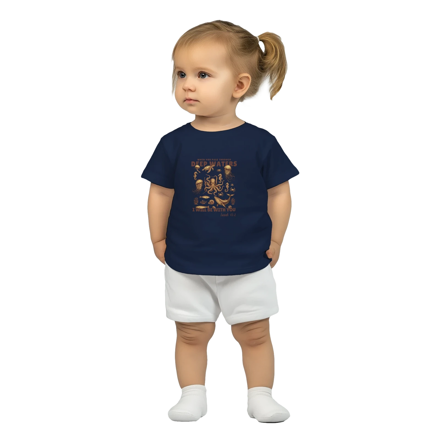 Deep Waters Christian Baby Crewneck T-shirt - ClaimedbyGodDesigns