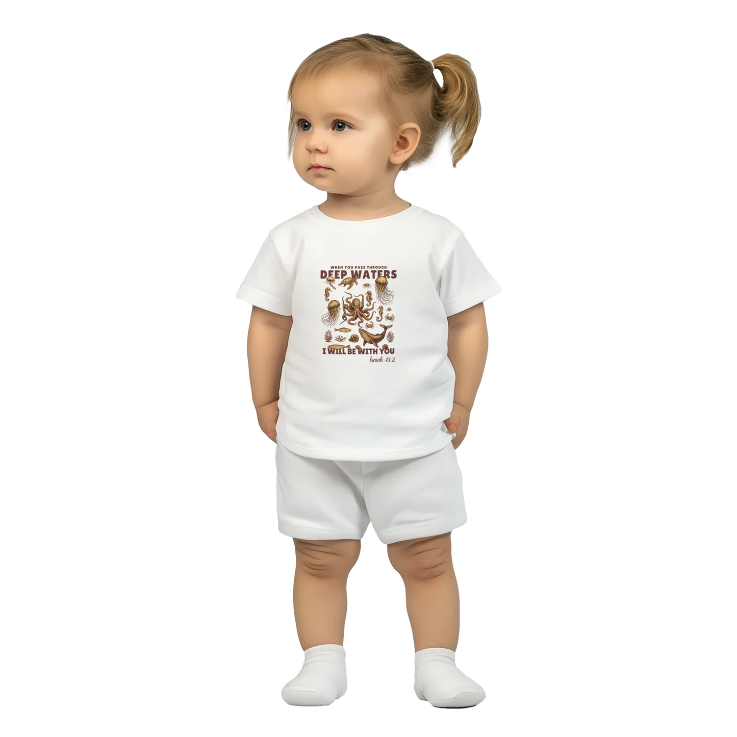 Deep Waters Christian Baby Crewneck T-shirt - ClaimedbyGodDesigns