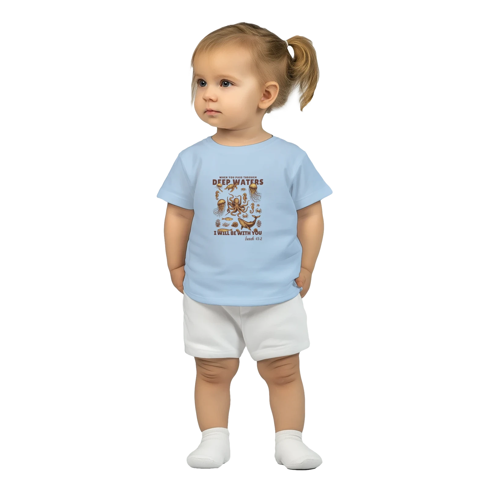Deep Waters Christian Baby Crewneck T-shirt - ClaimedbyGodDesigns