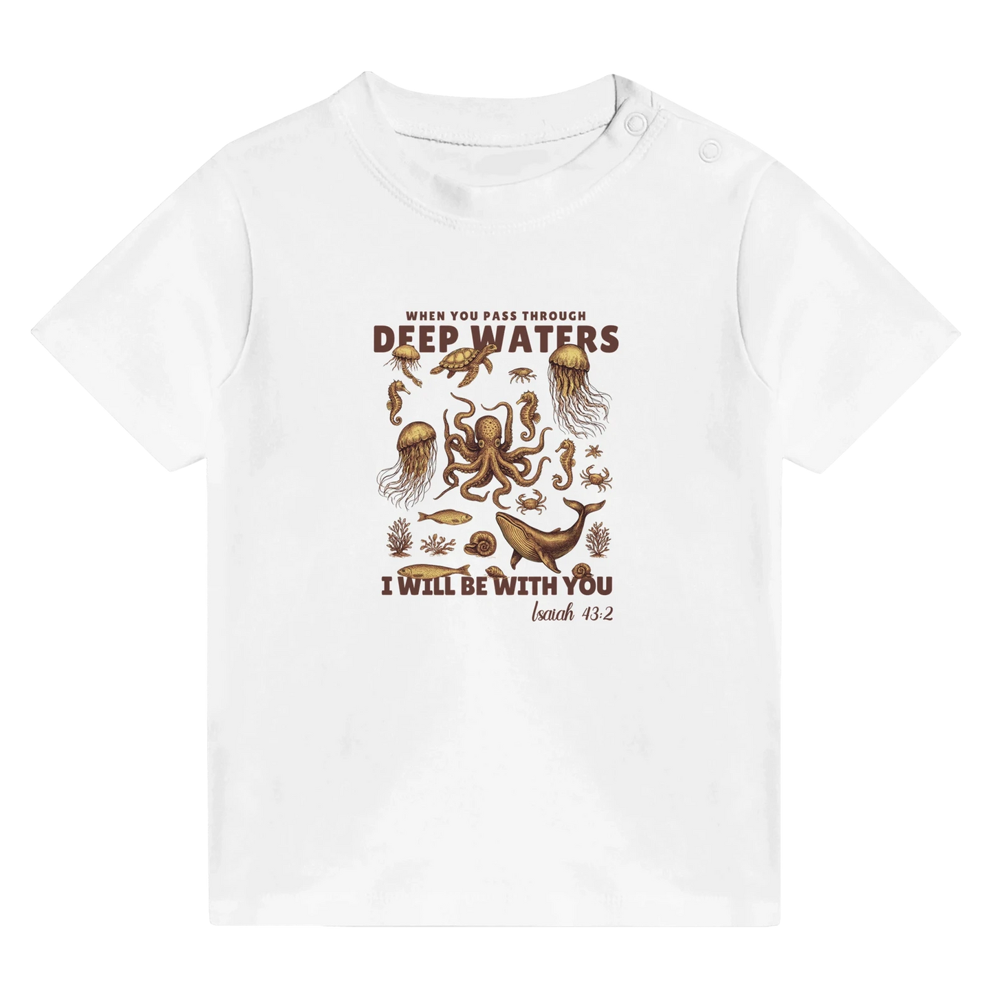 Deep Waters Christian Baby Crewneck T-shirt - ClaimedbyGodDesigns