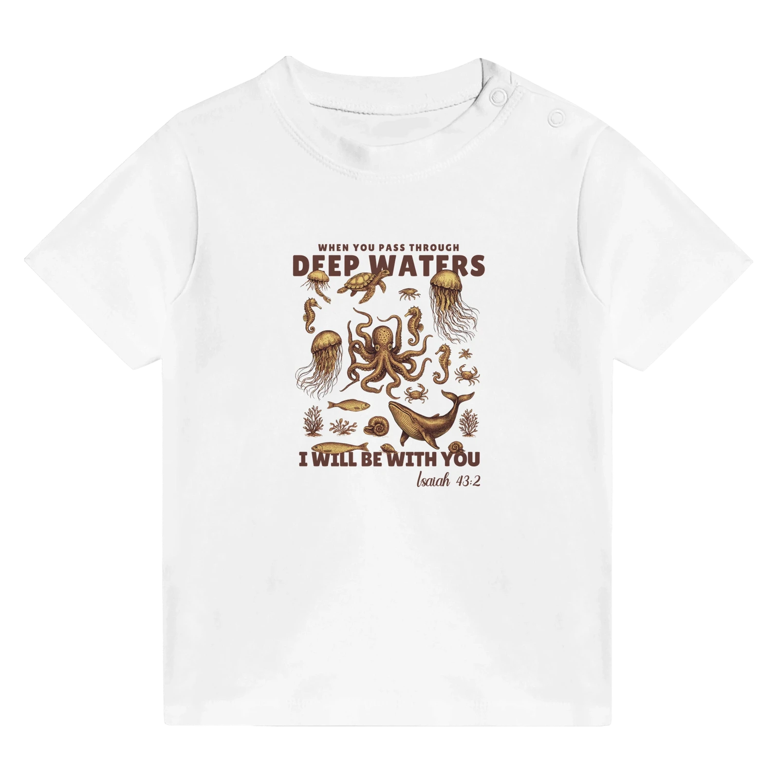 Deep Waters Christian Baby Crewneck T-shirt - ClaimedbyGodDesigns