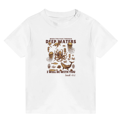 Deep Waters Christian Baby Crewneck T-shirt - ClaimedbyGodDesigns