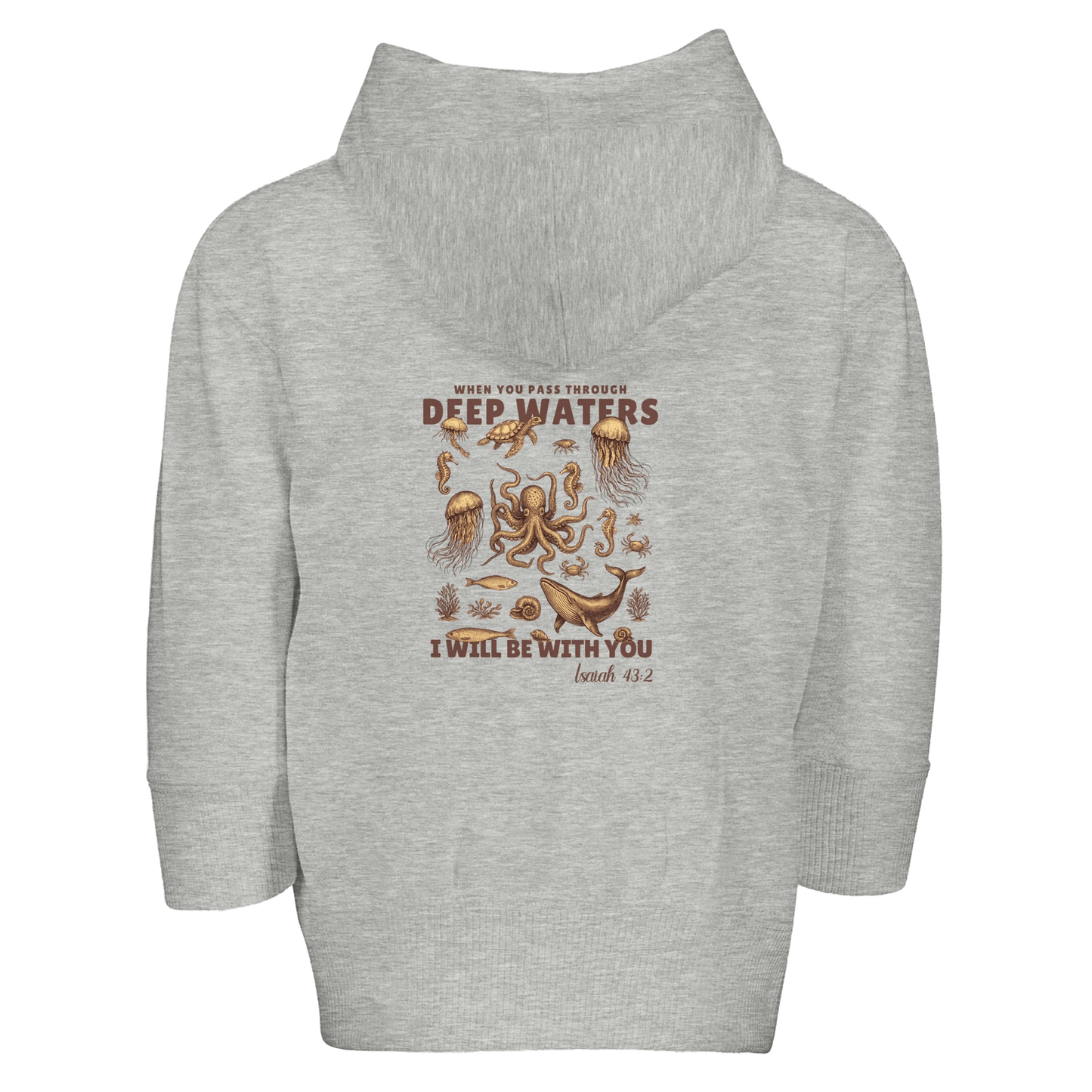 Deep Waters Christian Toddler Zip Fleece Hooded Sweatshirt - ClaimedbyGodDesigns