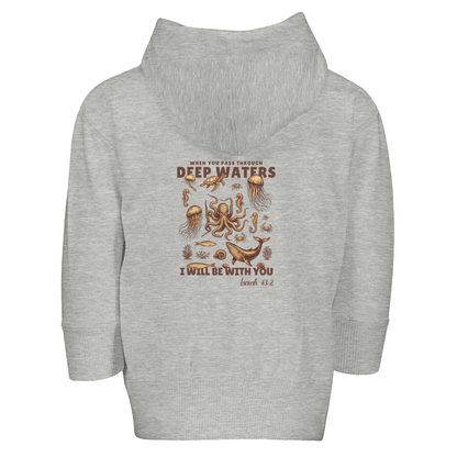 Deep Waters Christian Toddler Zip Fleece Hooded Sweatshirt - ClaimedbyGodDesigns