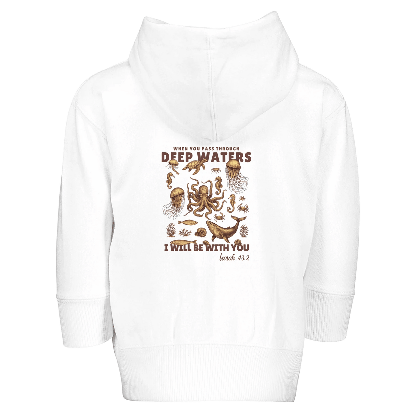 Deep Waters Christian Toddler Zip Fleece Hooded Sweatshirt - ClaimedbyGodDesigns