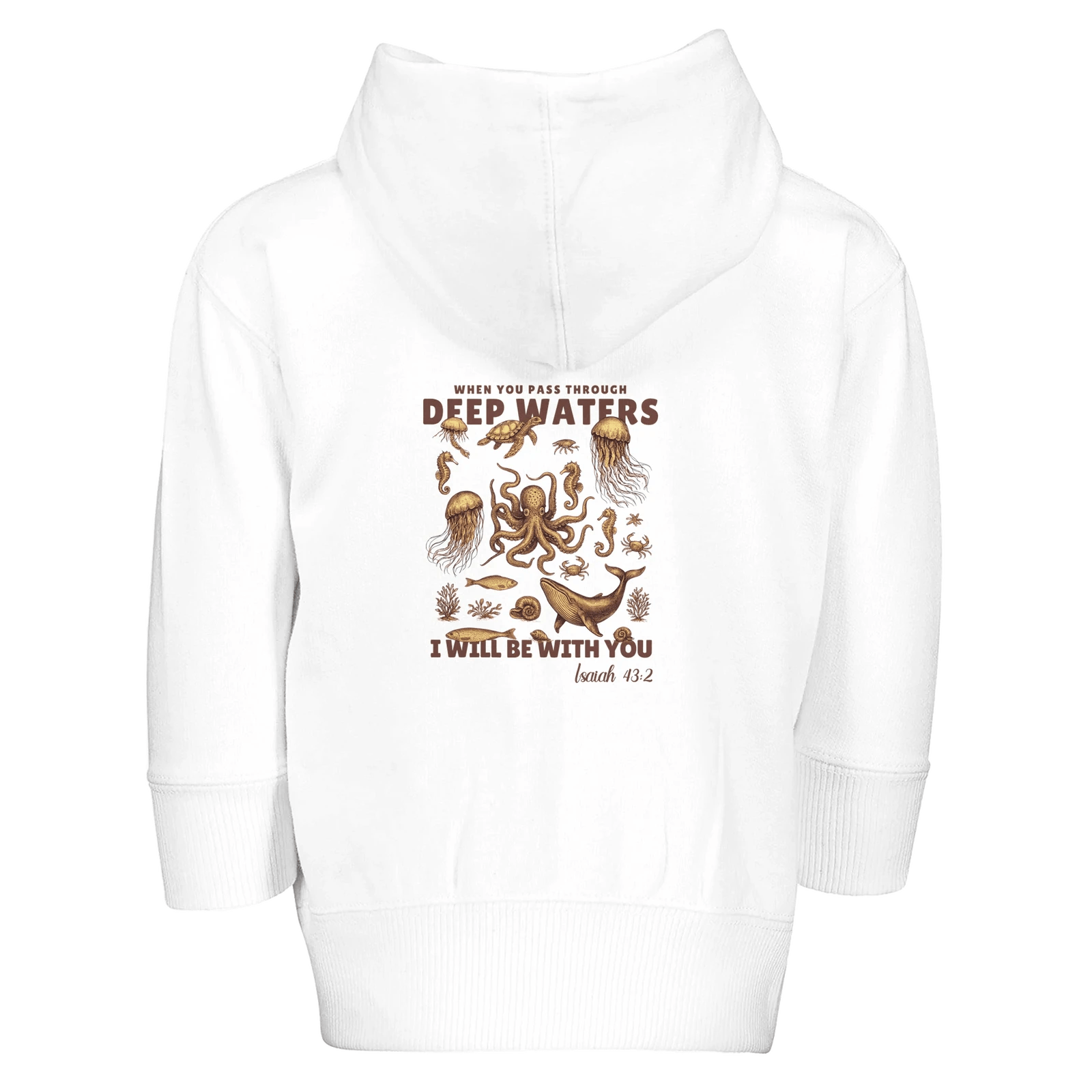 Deep Waters Christian Toddler Zip Fleece Hooded Sweatshirt - ClaimedbyGodDesigns