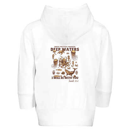 Deep Waters Christian Toddler Zip Fleece Hooded Sweatshirt - ClaimedbyGodDesigns