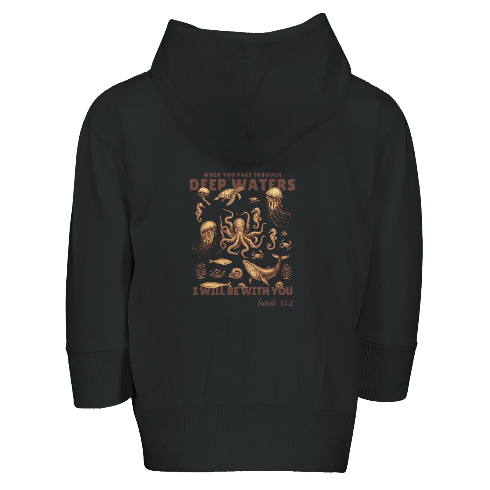 Deep Waters Christian Toddler Zip Fleece Hooded Sweatshirt - ClaimedbyGodDesigns