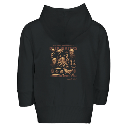 Deep Waters Christian Toddler Zip Fleece Hooded Sweatshirt - ClaimedbyGodDesigns